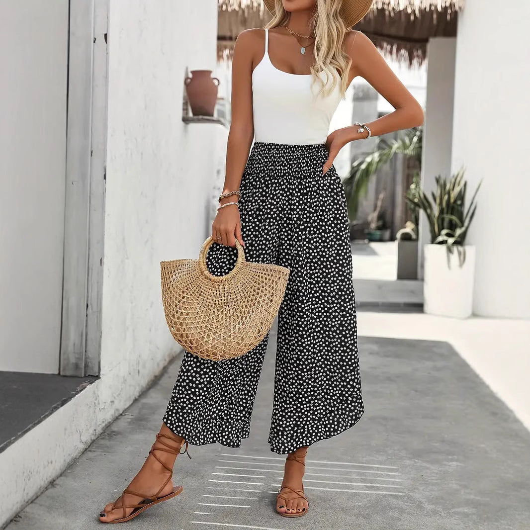 Pantalon ample à taille haute