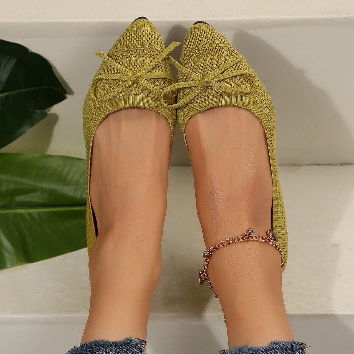 Ballerines Pointues Tricot