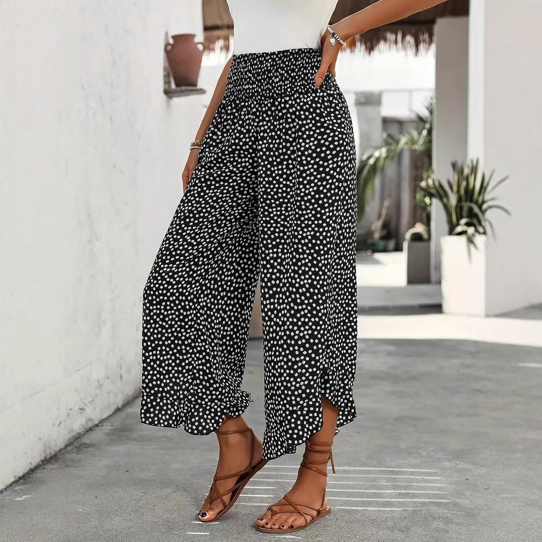 Pantalon ample à taille haute