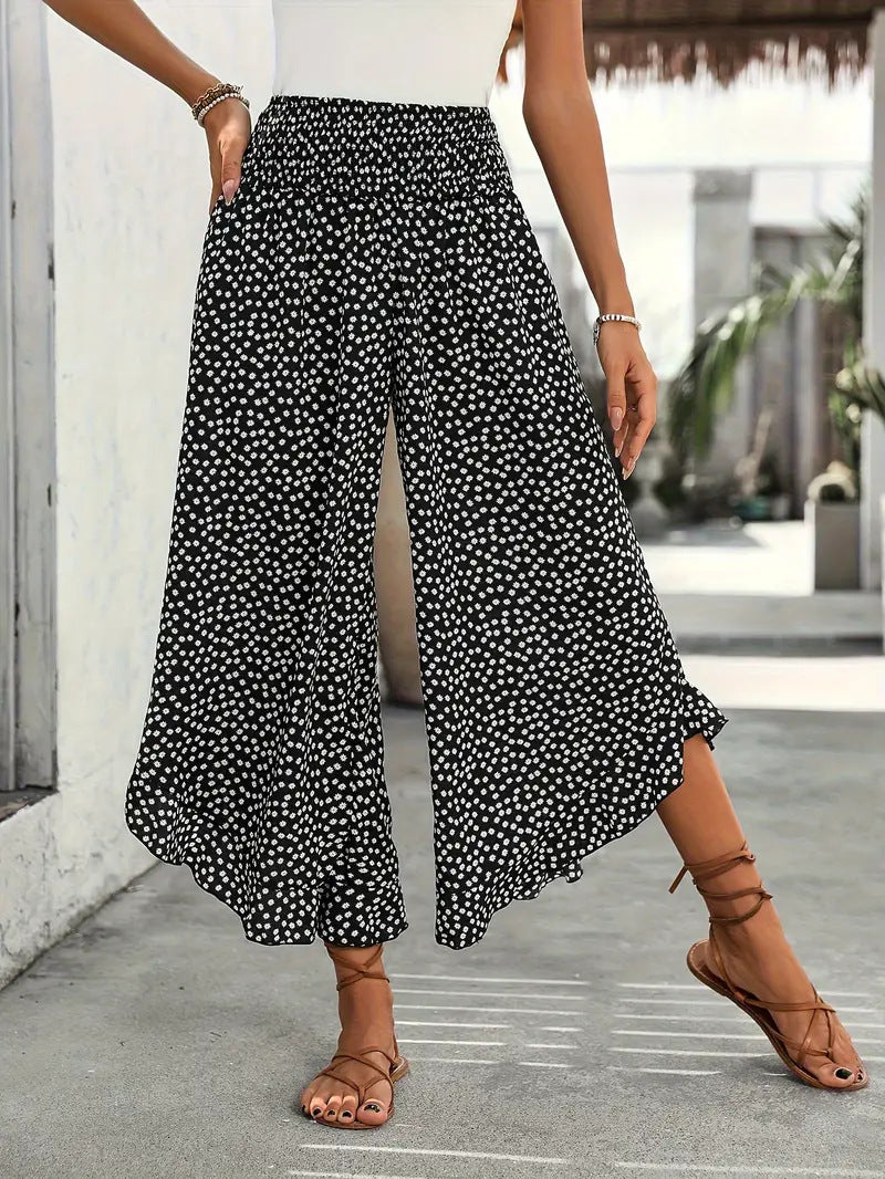 Pantalon ample à taille haute
