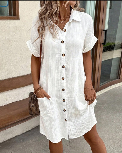 Robe Chemise d'Été Femme – Élégante, Fluide et Décontractée – Look Chic Sans Effort