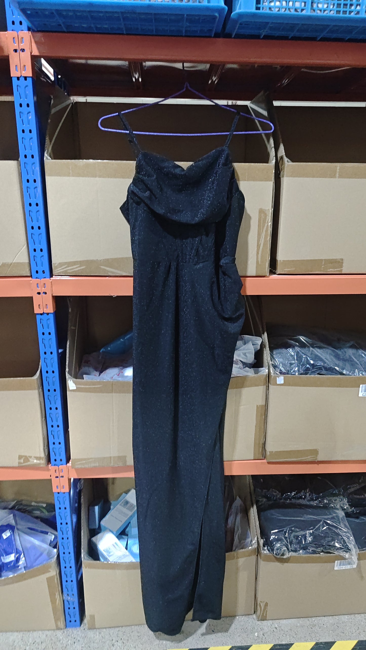 Robe Longue Fendue à Paillettes