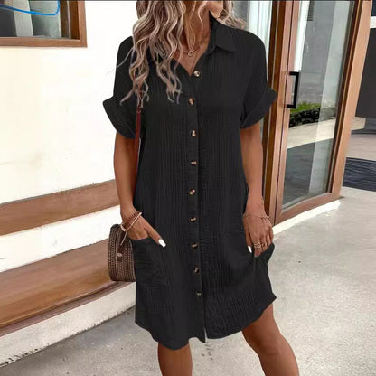 Robe Chemise d'Été Femme – Élégante, Fluide et Décontractée – Look Chic Sans Effort
